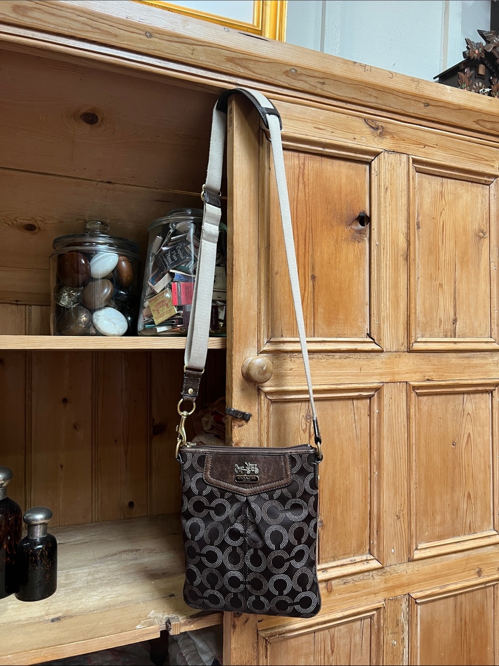 Coach 44394 Madison Dotted Op Art Crossbody Bag